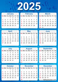 2025 Yearly Calendar Printable