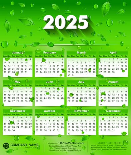 Free Download 55 Colorful 2025 Calendar Designs In Vector Pdf