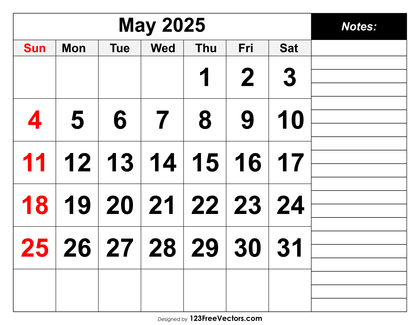 Calendar May 2025