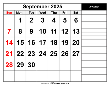 Calendar September 2025