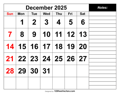 Calendar December 2025