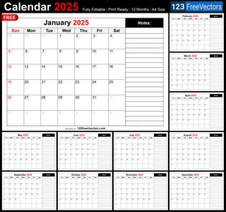 2025 Monthly Calendar