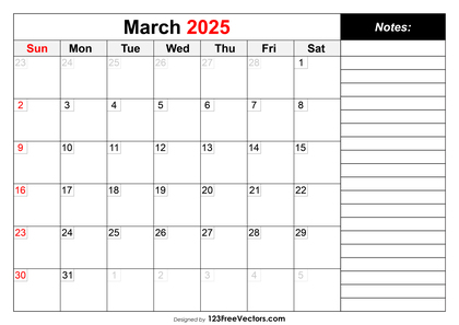 March 2025 Calendar