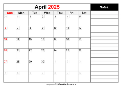 April 2025 Calendar