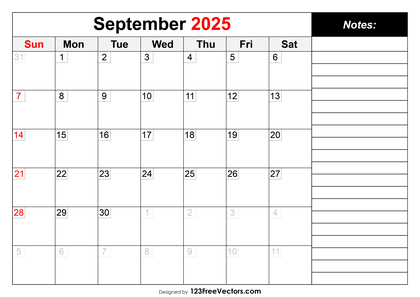 September 2025 Calendar