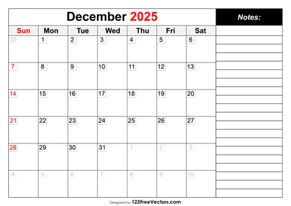 December 2025 Calendar