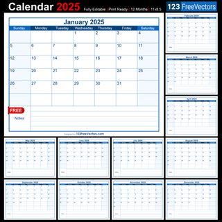 Free Printable 2025 Monthly Calendar