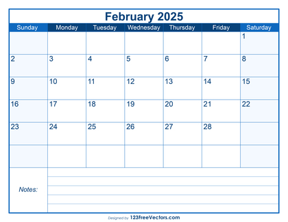 Free Printable February 2025 Calendar