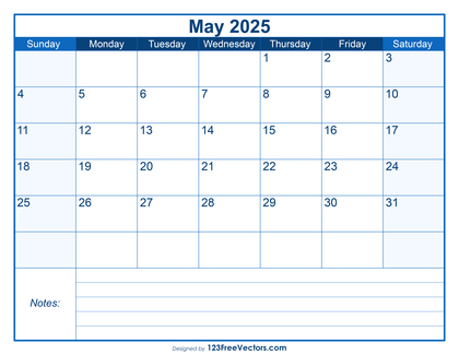 Free Printable May 2025 Calendar