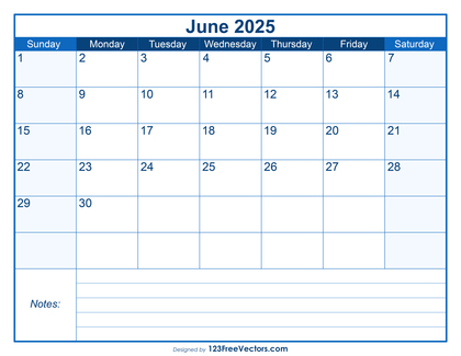 Free Printable June 2025 Calendar