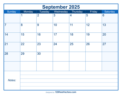 Free Printable September 2025 Calendar