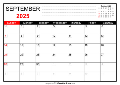 September 2025 Printable Calendar