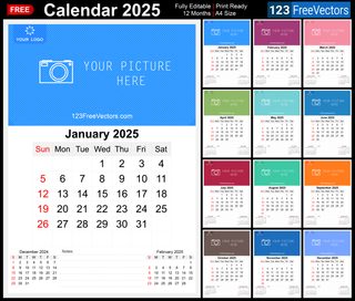 2025 Wall Calendar Template