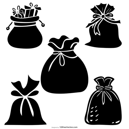 Santa Sack Silhouette Vector Images for Christmas Decor