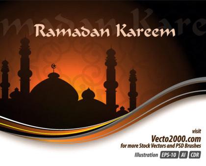 Ramadan Kareem Vector Greeting Card Free