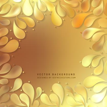 Yellow Decorative Floral Drops Background