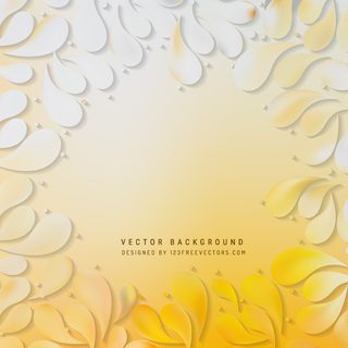 Yellow Floral Drops Background