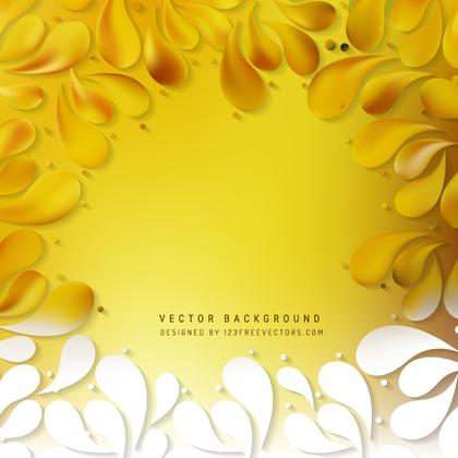 Yellow Decorative Floral Drops Background