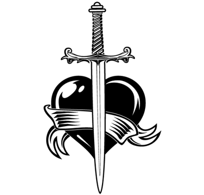 Heart with Sword Vector Image