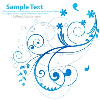 Blue Floral Vector