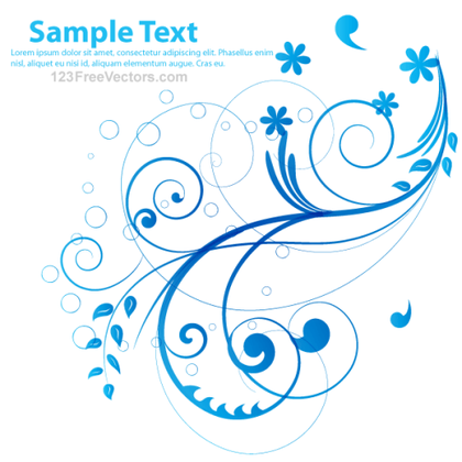 Blue Floral Vector