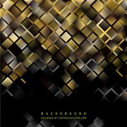 Abstract Black Gold Square Background Design