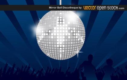 Vector Abstract Background with Disco Ball for Night Party