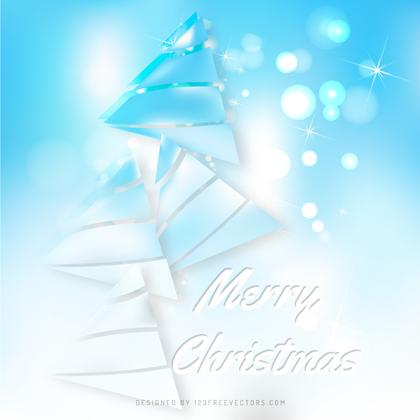 Light Blue Christmas Tree Background Template