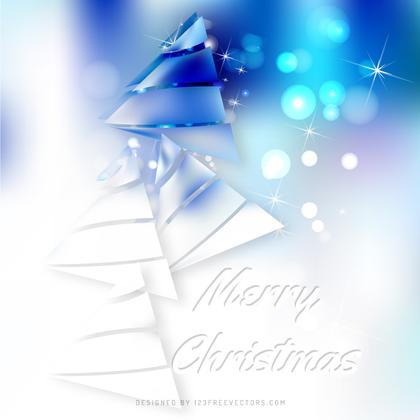 Blue White Christmas Tree Background Template