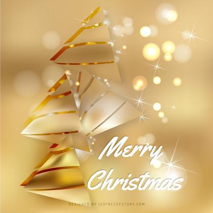 Gold Christmas Tree Background Template