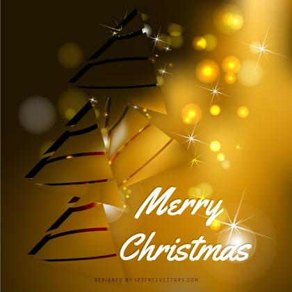 Dark Orange Christmas Tree Background Design
