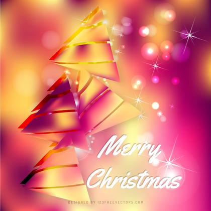 Yellow Pink Christmas Tree Background