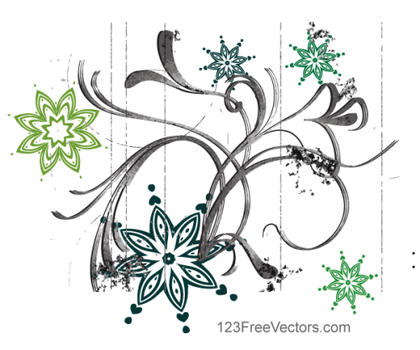 Abstract Flower Design Vector Graphics