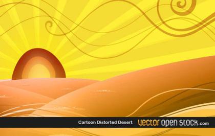 Desert Sunset Scene Vector