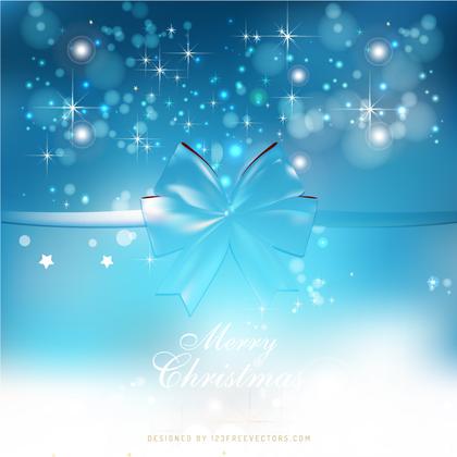 Blue Christmas Bow Background Image