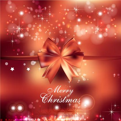 Dark Orange Christmas Bow Background Template