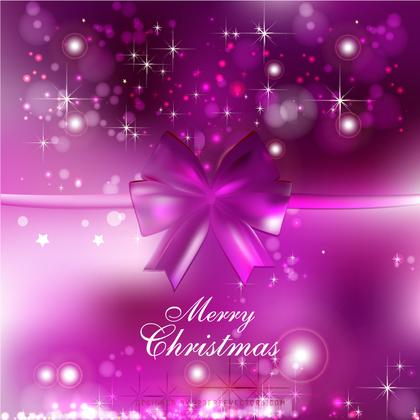 Purple Christmas Bow Background Template