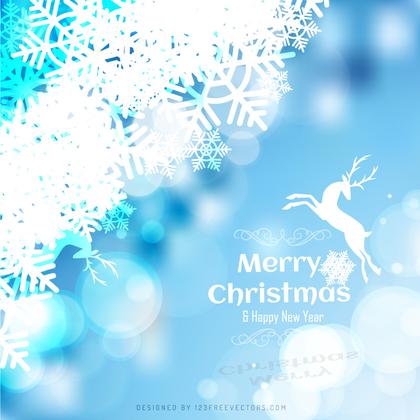 Merry Christmas and Happy New Year Blue Background