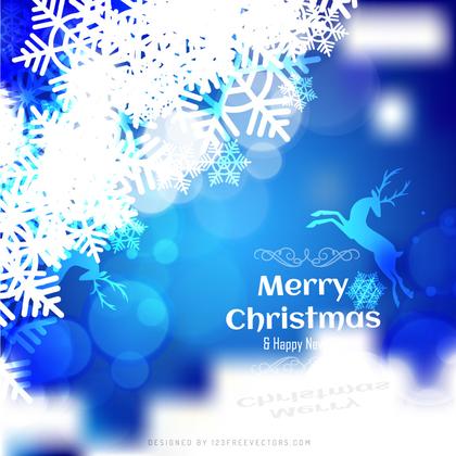 Shiny Christmas Blue Background with Snowflake and Reindeer