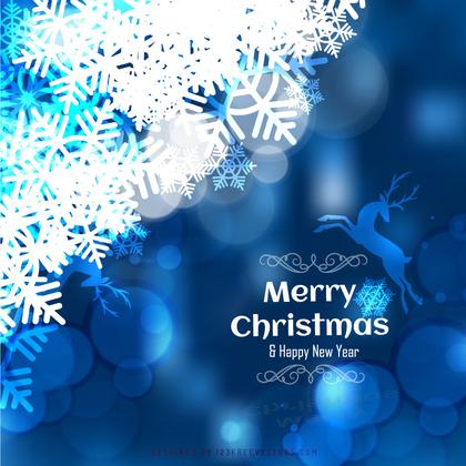Merry Christmas and Happy New Year Blue Background