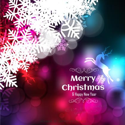 Shiny Christmas Colorful Background with Snowflake and Reindeer