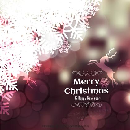 Dark Color Christmas Background with Snowflake and Reindeer