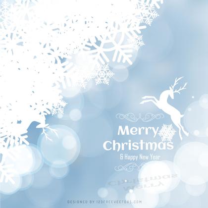 Shiny Christmas Light Color Background with Snowflake and Reindeer