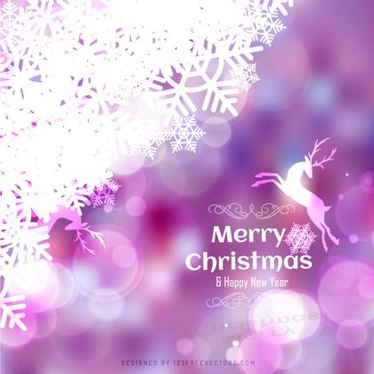 Shiny Christmas Purple Background with Snowflake and Reindeer