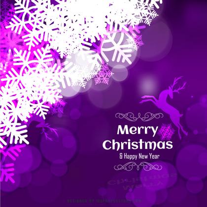 Purple Christmas Background with Snowflake and Reindeer