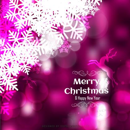 Merry Christmas Tyrian Purple Background with Snowflakes and Reindeer