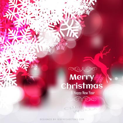 Merry Christmas and Happy New Year Red Background