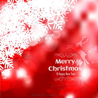 Shiny Christmas Red Background with Snowflake and Reindeer