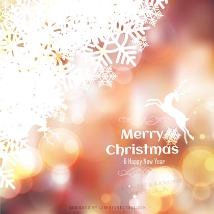 Christmas Background with Snowflakes and Reindeer