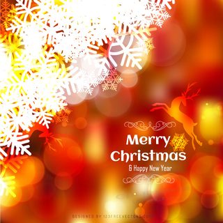Shiny Christmas Background with Snowflake and Reindeer